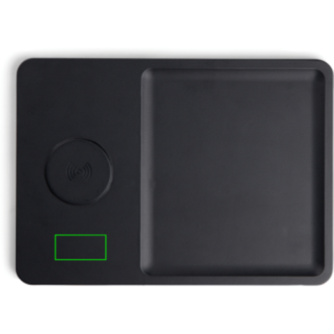 VINGA Timo RCS Desk-Charger und Ablage schwarz bedrucken, Art.-Nr. V3080001