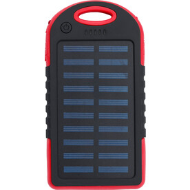 Gummierte ABS Solar-Powerbank Arin – Rot bedrucken, Art.-Nr. 008999999_1262005