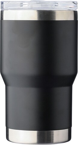 Reise-Thermobecher Ayen | Recycelter Edelstahl | 350 ml | Keramikbeschichtung – Schwarz bedrucken, Art.-Nr. 001999999_1267375