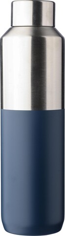 Recycelte doppelwandige Trinkflasche aus Edelstahl (600 ml) Esen – Blau bedrucken, Art.-Nr. 005999999_1267376
