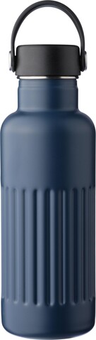 Recycelte Edelstahl-Trinkflasche mit doppelter Wand (500 ml) Lior – Blau bedrucken, Art.-Nr. 005999999_1267379