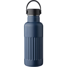 Recycelte Edelstahl-Trinkflasche mit doppelter Wand (500 ml) Lior – Blau bedrucken, Art.-Nr. 005999999_1267379