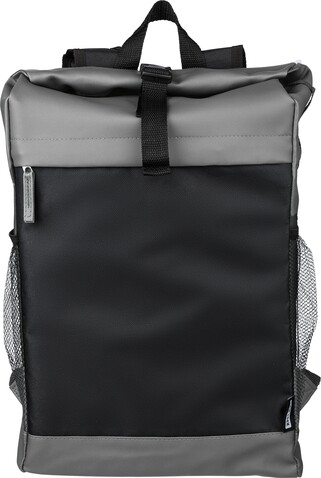 rPET-Polyester (600D) Rolltop-Rucksack Yani – Grau bedrucken, Art.-Nr. 003999999_1267404 rPET-Polyester (600D) Rolltop-Rucksack Yani – Grau bedrucken, Art.-Nr. 003999999_1267404