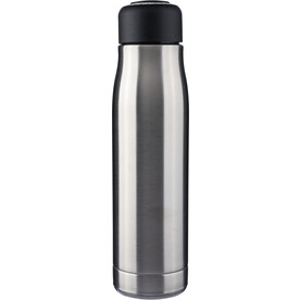 Doppelwandige Trinkflasche aus recyceltem Edelstahl (500 ml) Solene – Silber bedrucken, Art.-Nr. 032999999_1267777