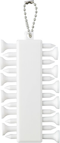 Golf-Tee-Set Aveline | Recycelt | 15 Stück – Weiß bedrucken, Art.-Nr. 002999999_1267823