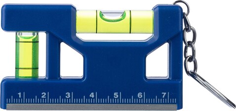 Schlüsselanhänger Wasserwaage Indira aus recyceltem ABS – Kobaltblau bedrucken, Art.-Nr. 023999999_1267826