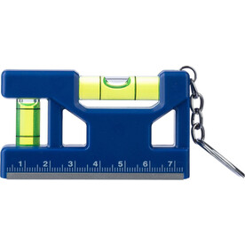 Schlüsselanhänger Wasserwaage Indira aus recyceltem ABS – Kobaltblau bedrucken, Art.-Nr. 023999999_1267826