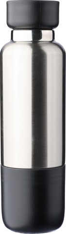 Doppelwandige Edelstahl-Trinkflasche (500 ml) Zev – Schwarz bedrucken, Art.-Nr. 001999999_1272569