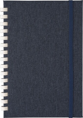 Notizbuch Ilias | Recycelt | A5 | Liniert – Blau bedrucken, Art.-Nr. 005999999_1272571
