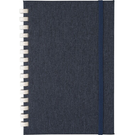 Notizbuch Ilias | Recycelt | A5 | Liniert – Blau bedrucken, Art.-Nr. 005999999_1272571