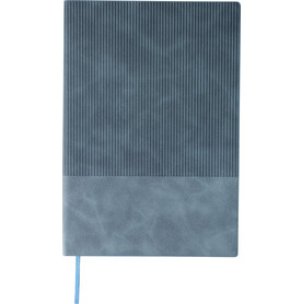 Notizbuch Elian | Recyceltes Kunstleder | A5 | Liniert – Hellblau bedrucken, Art.-Nr. 018999999_1274007