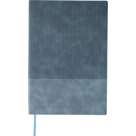 Notizbuch Elian | Kunstleder | A5 | Liniert – Hellblau bedrucken, Art.-Nr. 018999999_1274007