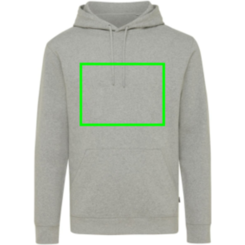 IQONIQ Torres ungefärbter Hoodie aus recycelter Baumwolle heather grey bedrucken, Art.-Nr. T9401.013.XL