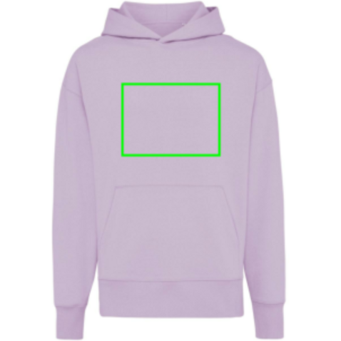 IQONIQ Yoho Relax-Hoodie aus recycelter Baumwolle lavender bedrucken, Art.-Nr. T9402.011.XXL