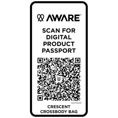 Crescent 500 g/m² Aware™ recycelte Umhängetasche, weiss bedrucken, Art.-Nr. 12074501