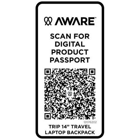 Trip 14&quot; Aware™ Recycelter Laptop Rucksack 9 L, offwhite bedrucken, Art.-Nr. 12076202