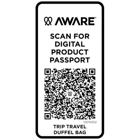 Trip Aware™ recycelte Reisetasche 42L, offwhite bedrucken, Art.-Nr. 12076302