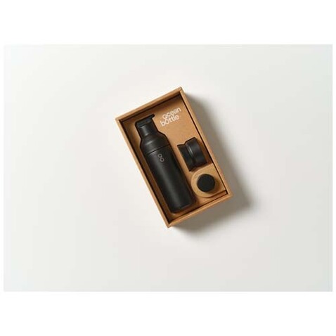 Ocean Bottle 500 ml 3 in 1 Set, Obsidian Black bedrucken, Art.-Nr. 11318590 Ocean Bottle 500 ml 3 in 1 Set, Obsidian Black bedrucken, Art.-Nr. 11318590