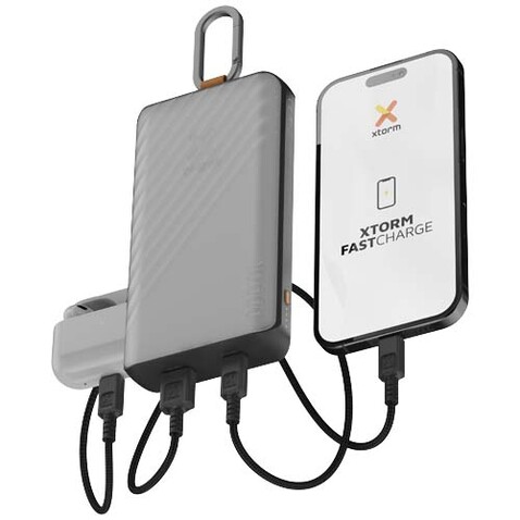 Xtorm XG2S101 Go2 10.000 mAh 15W Solar Powerbank mit Lampe, kohle bedrucken, Art.-Nr. 12447984