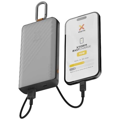Xtorm XG2S101 Go2 10.000 mAh 15W Solar Powerbank mit Lampe, kohle bedrucken, Art.-Nr. 12447984