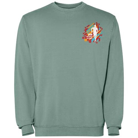 Jaya Pullover mit Rundhalsausschnitt Unisex, dunkelgrün bedrucken, Art.-Nr. R2203E51 Jaya Pullover mit Rundhalsausschnitt Unisex, dunkelgrün bedrucken, Art.-Nr. R2203E51
