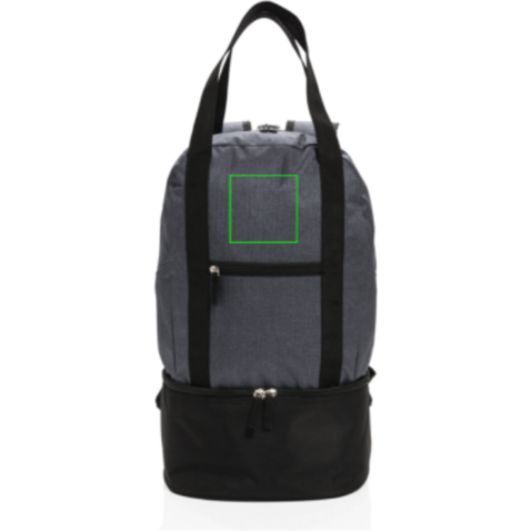 3-in-1 Kühltasche grau, schwarz bedrucken, Art.-Nr. P422.092