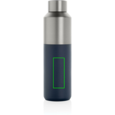 Fluid Flasche aus RCS-zertifiziert recyceltem Stahl, 600ml navy blau bedrucken, Art.-Nr. P437.0725