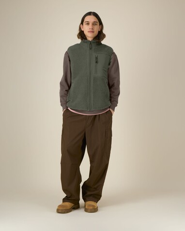 Liner - Die Unisex-Sherpaweste - Khaki - XL bedrucken, Art.-Nr. STJU249C2231X