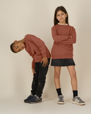 Mini Changer 2.0 - Das Iconic Kinder-Sweatshirt - Heritage Brown - 5-6/110-116cm bedrucken, Art.-Nr. STSK181C73005