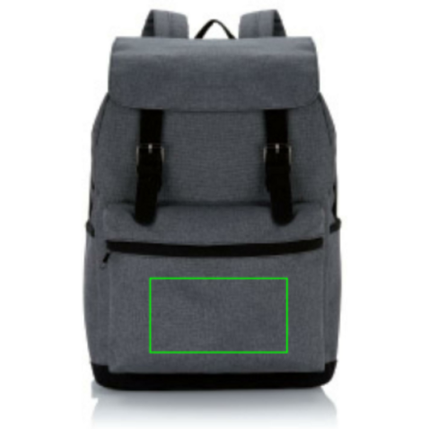 Laptop Rucksack mit magnetischen Schnallenverschlüssen grau bedrucken, Art.-Nr. P706.142