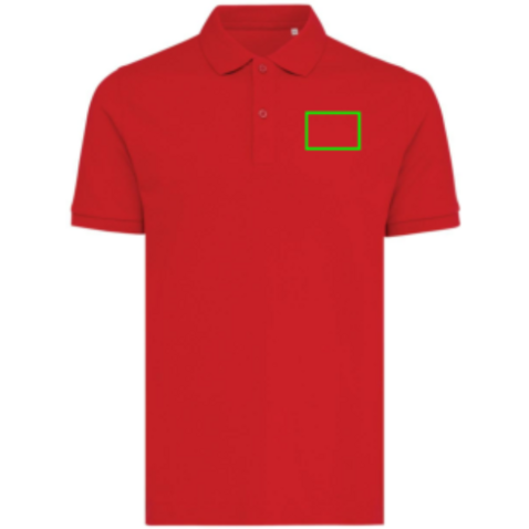 IQONIQ Yosemite Piqué-Poloshirt aus recycelter Baumwolle rot bedrucken, Art.-Nr. T9200.029.S