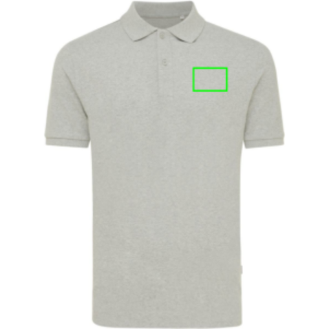 IQONIQ Yosemite Piqué-Poloshirt aus recycelter Baumwolle heather grey bedrucken, Art.-Nr. T9200.013.XXXL