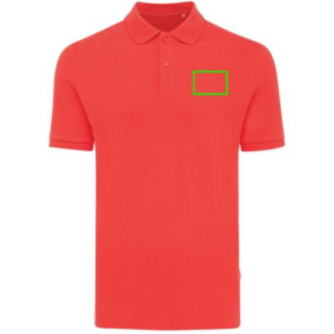 IQONIQ Yosemite Piqué-Poloshirt aus recycelter Baumwolle luscious red bedrucken, Art.-Nr. T9200.008.S