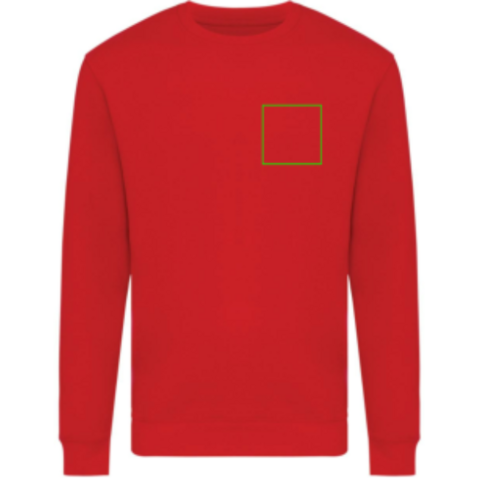 IQONIQ Zion Rundhals-Sweater aus recycelter Baumwolle rot bedrucken, Art.-Nr. T9300.029.L IQONIQ Zion Rundhals-Sweater aus recycelter Baumwolle rot bedrucken, Art.-Nr. T9300.029.L