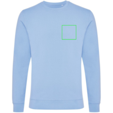 IQONIQ Zion Rundhals-Sweater aus recycelter Baumwolle sky blue bedrucken, Art.-Nr. T9300.022.XL IQONIQ Zion Rundhals-Sweater aus recycelter Baumwolle sky blue bedrucken, Art.-Nr. T9300.022.XL