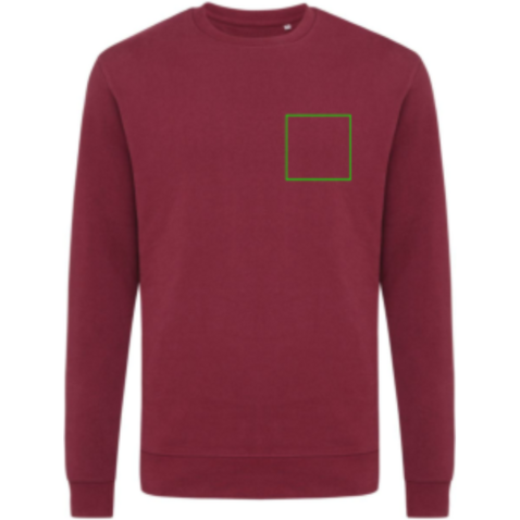 IQONIQ Zion Rundhals-Sweater aus recycelter Baumwolle burgunderrot bedrucken, Art.-Nr. T9300.007.XXS IQONIQ Zion Rundhals-Sweater aus recycelter Baumwolle burgunderrot bedrucken, Art.-Nr. T9300.007.XXS