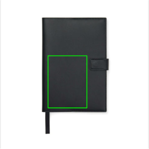 VINGA Timo Notizbuch aus RCS recyceltem rPET schwarz bedrucken, Art.-Nr. V7730001 VINGA Timo Notizbuch aus RCS recyceltem rPET schwarz bedrucken, Art.-Nr. V7730001