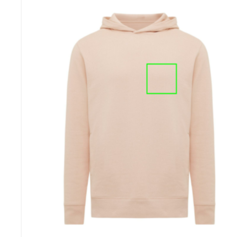 IQONIQ Yengo Hoodie mit Seitentaschen aus rec. Baumwolle peach nectar bedrucken, Art.-Nr. T9405.038.L