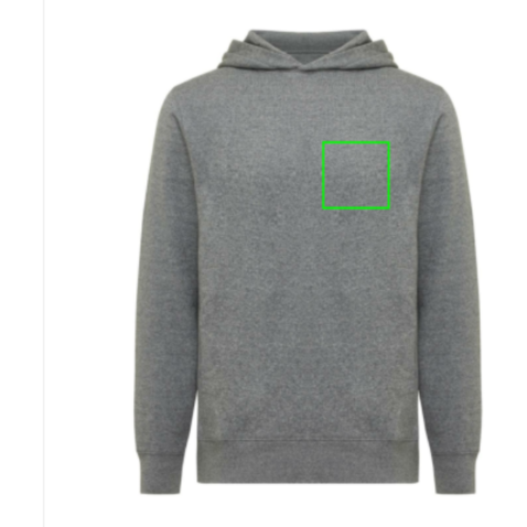 IQONIQ Yengo Hoodie mit Seitentaschen aus rec. Baumwolle light heather anthracite bedrucken, Art.-Nr. T9405.034.S