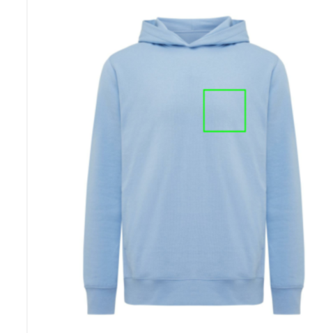 IQONIQ Yengo Hoodie mit Seitentaschen aus rec. Baumwolle sky blue bedrucken, Art.-Nr. T9405.022.S