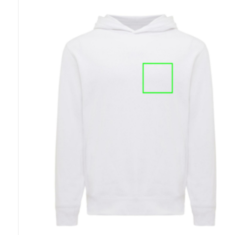 IQONIQ Yengo Hoodie mit Seitentaschen aus rec. Baumwolle recycled white bedrucken, Art.-Nr. T9405.004.XXS