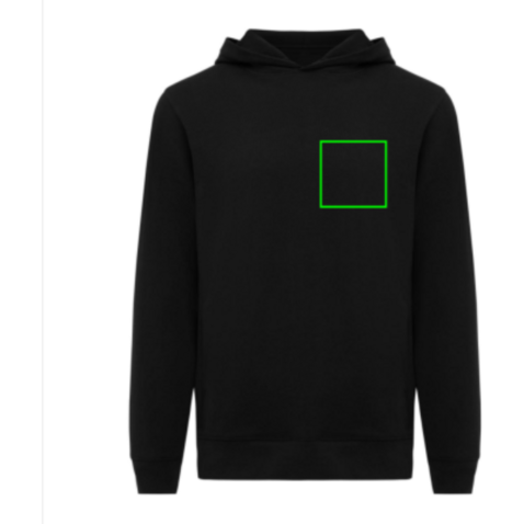 IQONIQ Yengo Hoodie mit Seitentaschen aus rec. Baumwolle schwarz bedrucken, Art.-Nr. T9405.001.XS IQONIQ Yengo Hoodie mit Seitentaschen aus rec. Baumwolle schwarz bedrucken, Art.-Nr. T9405.001.XS