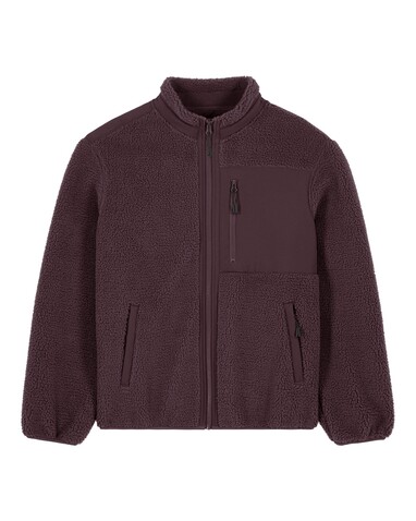 Brooker - Die Relaxed Unisex-Sherpajacke - Red Brown - 3XL bedrucken, Art.-Nr. STJU248C1163X