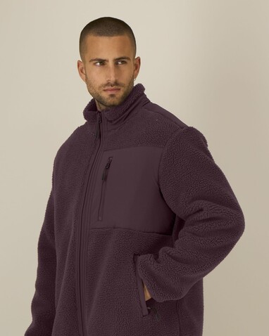 Brooker - Die Relaxed Unisex-Sherpajacke - Red Brown - XXS bedrucken, Art.-Nr. STJU248C1162S