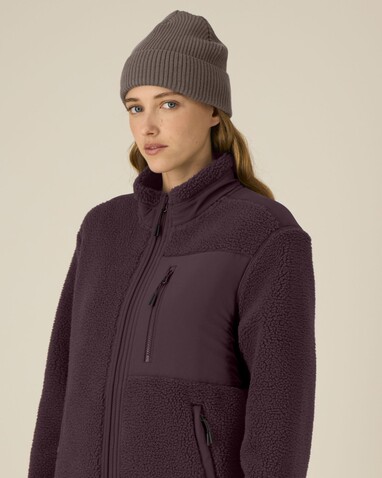 Brooker - Die Relaxed Unisex-Sherpajacke - Red Brown - S bedrucken, Art.-Nr. STJU248C1161S