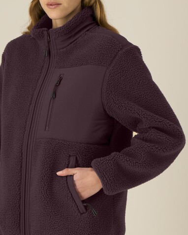 Brooker - Die Relaxed Unisex-Sherpajacke - Red Brown - 3XL bedrucken, Art.-Nr. STJU248C1163X