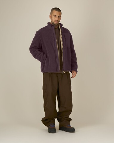 Brooker - Die Relaxed Unisex-Sherpajacke - Red Brown - XXS bedrucken, Art.-Nr. STJU248C1162S