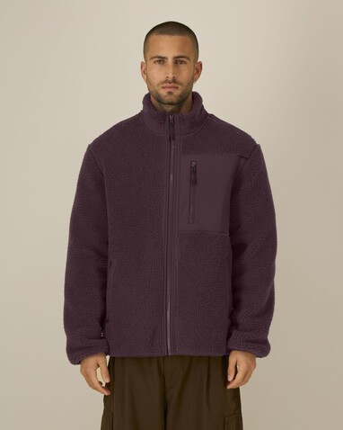 Brooker - Die Relaxed Unisex-Sherpajacke - Red Brown - XXS bedrucken, Art.-Nr. STJU248C1162S