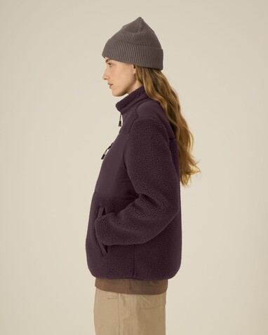 Brooker - Die Relaxed Unisex-Sherpajacke - Red Brown - XXS bedrucken, Art.-Nr. STJU248C1162S