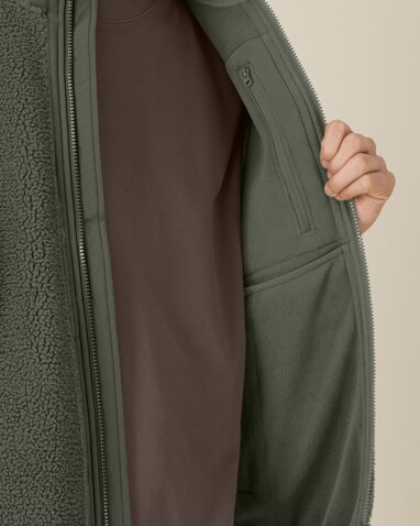 Liner - Die Unisex-Sherpaweste - Khaki - S bedrucken, Art.-Nr. STJU249C2231S